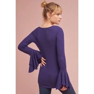 Anthropologie Waffle Knit Long-Sleeved Top